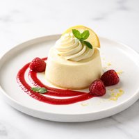 Delightful Lemon Mousse with Raspberry Sauce