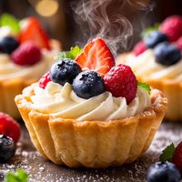 Dessert Shells with Cream Filling and Berries