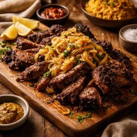 Dibi Senegalese Grilled Lamb with Onion Mustard Sauce