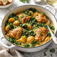 Dijon Chicken Stew with Potatoes Kale