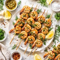 Dill and Garlic Shrimp Skewers