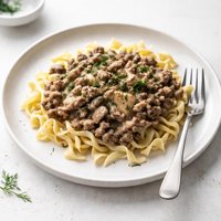 Dilly Ground Beef Stroganoff