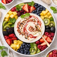 Dip Topped Fruit Salad