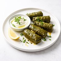Dolmades with Yogurt Mint Sauce