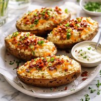 Double Cheese Twice Baked Potatoes