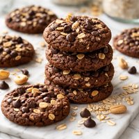 Double Chocolate Chip Peanut Cookies with Oats