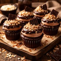 Double Dunk Chocolate Coconut Cupcakes