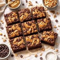Double Peanut Butter Paisley Brownies