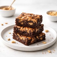 Double Peanut Butter Swirled Brownies