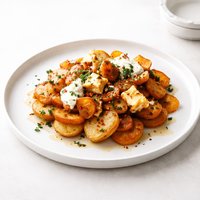 Double Potato and Halloumi Bake