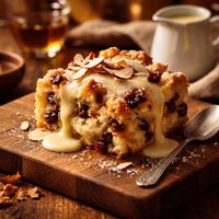 Drunken Bread Pudding with Amaretto Sauce