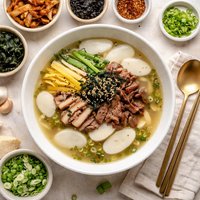 Duk Guk Authenitc Korean Rice Cake and Beef Soup