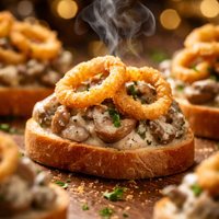 Durkee Onion Ring and Mushroom Canapes