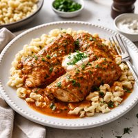 Easiest and Tastiest Chicken Paprikash with Spaetzle