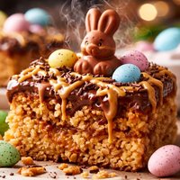 Easter Peanut Butter Bunny Crisp Cake