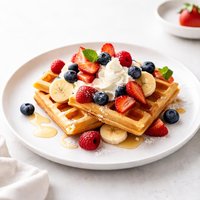 Easy and Fast Fruit N Cream Waffles