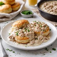 Easy and Quick Biscuits and Vegetarian Sausage Gravy