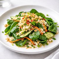 Easy Asian Spinach and Rice Salad