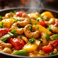 Easy Bell Pepper and Cashew Coconut Curry Stir Fry