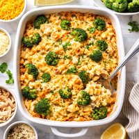 Easy Cheesy Broccoli Chicken Rice Bake