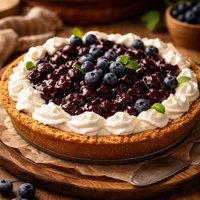 Easy Cherry or Blueberry Cream Pie No Bake