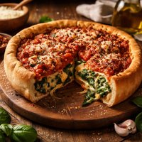 Easy Chicago Style Spinach Pizza