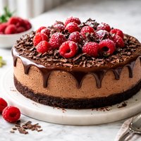 Easy Chocolate Raspberry Cheesecake