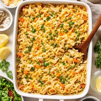 Easy Creamy Chicken Noodle Bake