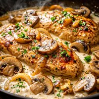 Easy Creamy Chicken with Mushrooms and Onions