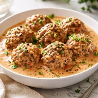 Easy Creamy Porcupine Meatballs