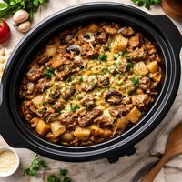 Easy Cubed Steak Casserole Crock Pot