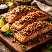 Easy Delicious Salmon Topped with Shallot or Onion