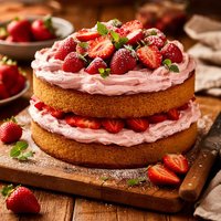 Easy Double Strawberry Layer Cake