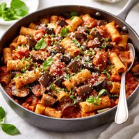 Easy Eggplant Pasta Skillet Recipe
