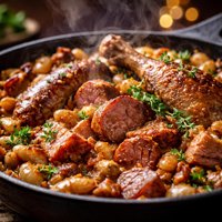 Easy French Cassoulet with Wine Beans Sausage Ham and Herbs