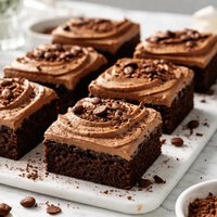 Easy Frosted Dark Chocolate Brownies with Mocha Frosting