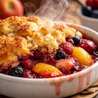 Easy Fruit Cobbler with a Unique Topping