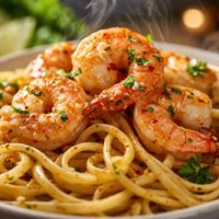 Easy Garlic Shrimp with Noodles