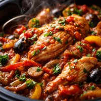 Easy Healthy Crockpot Chicken Caccitore