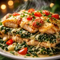 Easy Layered Chicken and Spinach Dish