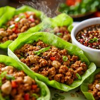 Easy Lettuce Wraps with Dipping Sauce