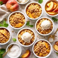 Easy Low Fat Individual Peach Cobblers
