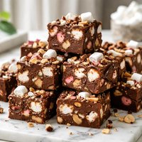 Easy Microwave Rocky Road Fudge
