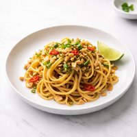 Easy Noodles in Garlic Ginger Peanut Sauce