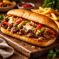 Easy Philly Sandwich with Peppers and Onions