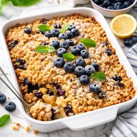 Easy Pineapple Blueberry Crunch Dump Cake
