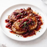 Easy Pork Chops with Cranberry Pan Sauce