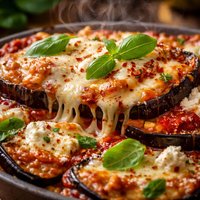 Easy Ricotta Eggplant Mozzarella Marinara Bake