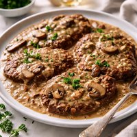 Easy Round Steak with Mushroom Soup Gravy
