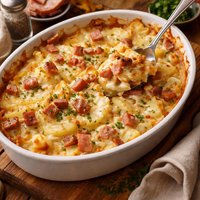 Easy Scalloped Potatoes with Ham and Havarti Reduced Fat